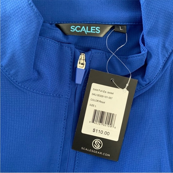 Scales Gear Men’s Jacket Full Zip Large Lightweight Quick Drying Royal Blue NWT - Picture 6 of 9